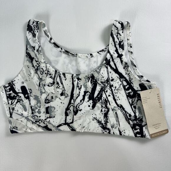 Women's 2 Pcs Activewear Set Abstract Print Sports Bra High Capri Leggings S.One - Picture 2 of 8